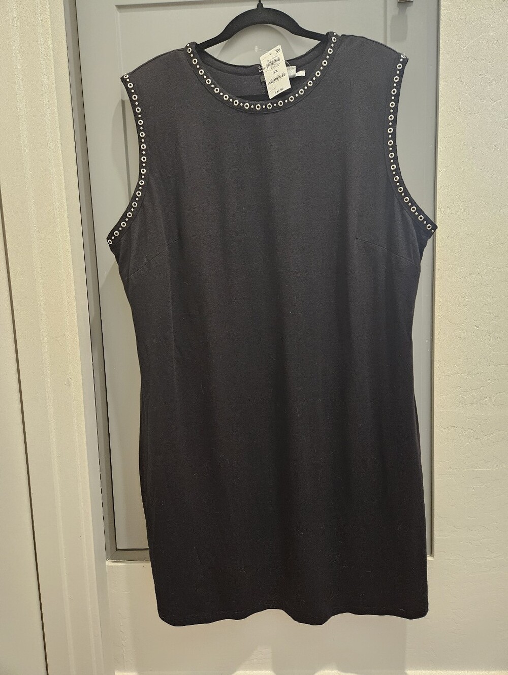 Bar III Black Eyelet-Trim Sleeveless Tank Dress